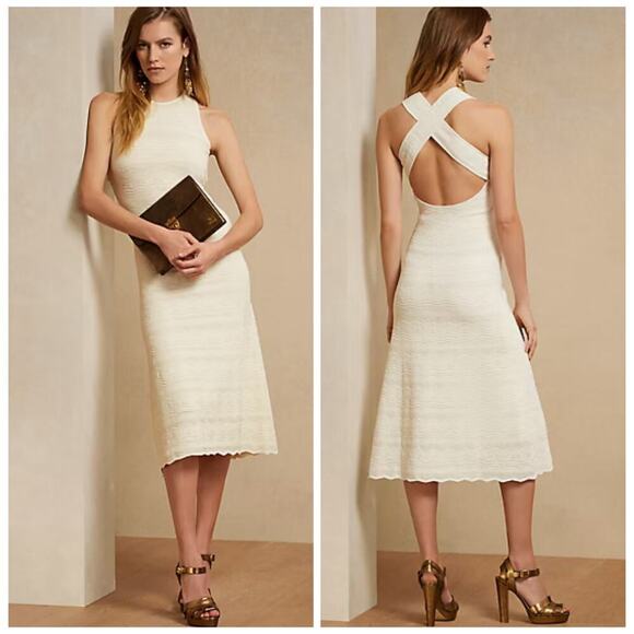 Ralph Lauren Collection Sleeveless Sweater Dress Midi Lux Cream Knit $2490 L NWT - Picture 6 of 16